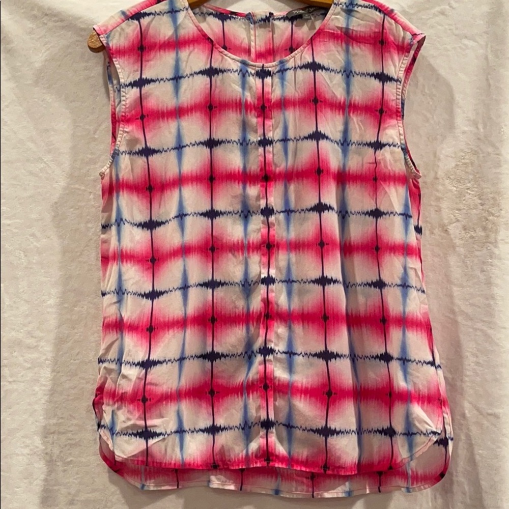 Michael Stars Pink, Blue, and White Blouse Sz M